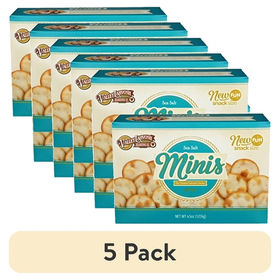 (5 pack) Sea Salt Minis Crackers by Valley Lahvosh | 4.5 oz | Pack of 2