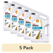 5 pack Shell Rotella T4 Triple Protection 15W-40 Diesel Engine Oil, 1 Gallon