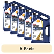 5 pack Shell Rotella T6 Full Synthetic 5W-40 Diesel Engine Oil, 1 Gallon