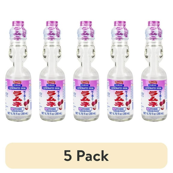 (5 pack) Shirakiku Ramune Soda Lychee 200ml