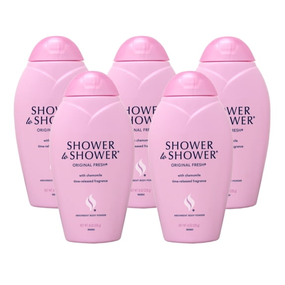 (5 pack) Shower to Shower Original Fresh Absorbent Body Powder, 8 Oz