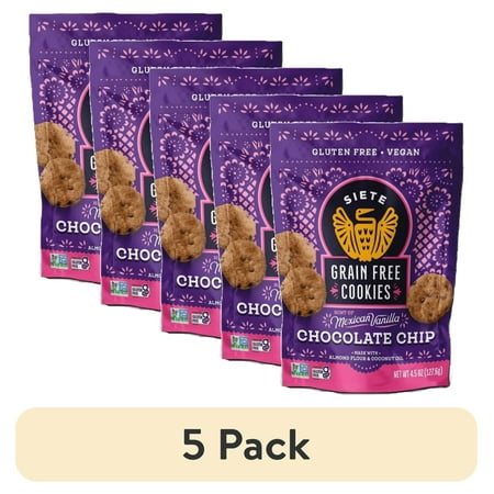 (5 pack) Siete Hint of Mexican Vanilla Chocolate Chip Grain Free Cookies