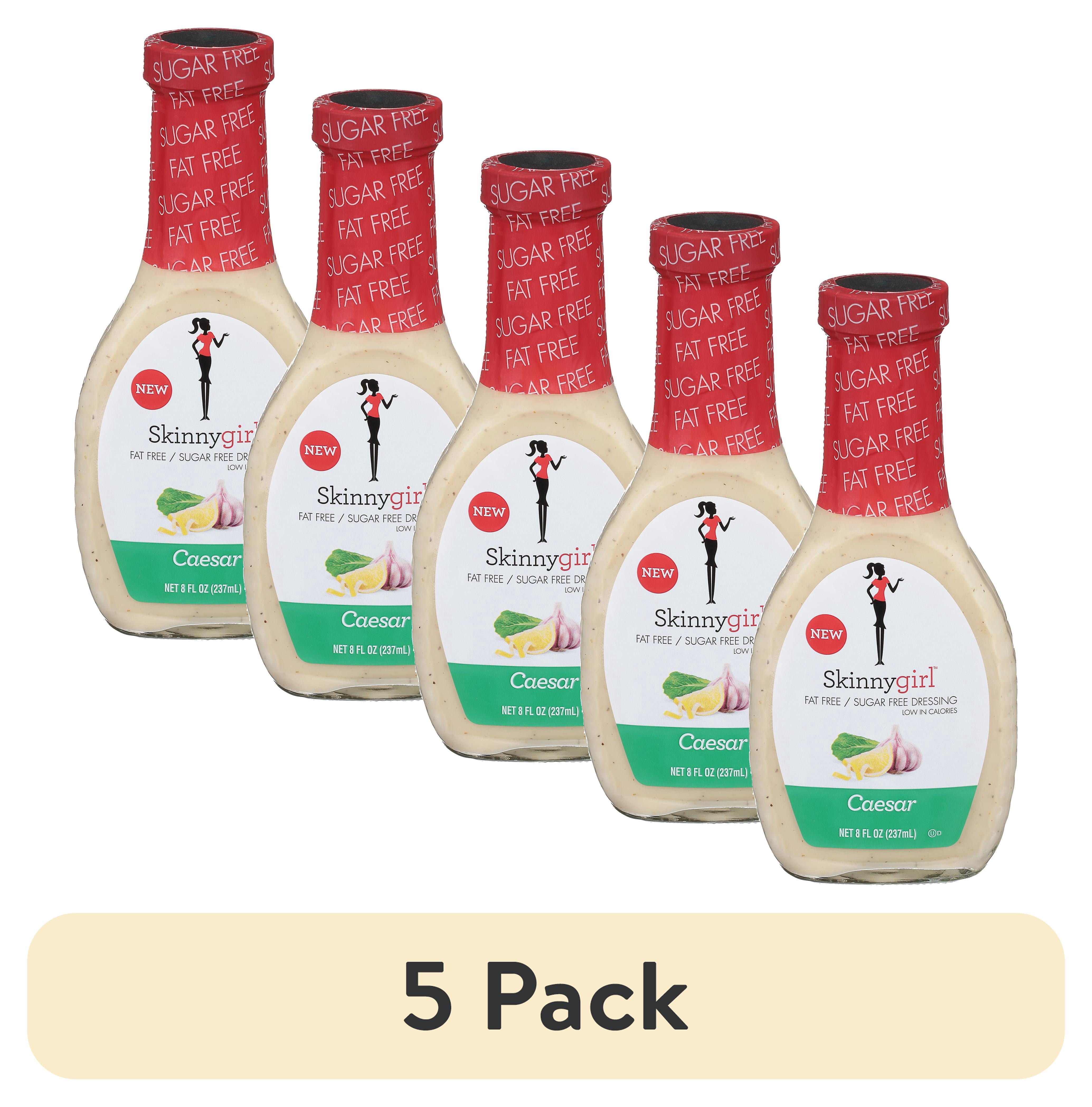 (5 pack) Skinnygirl, Fat-Free, Sugar-Free Caesar Salad Dressing, 8 fl oz