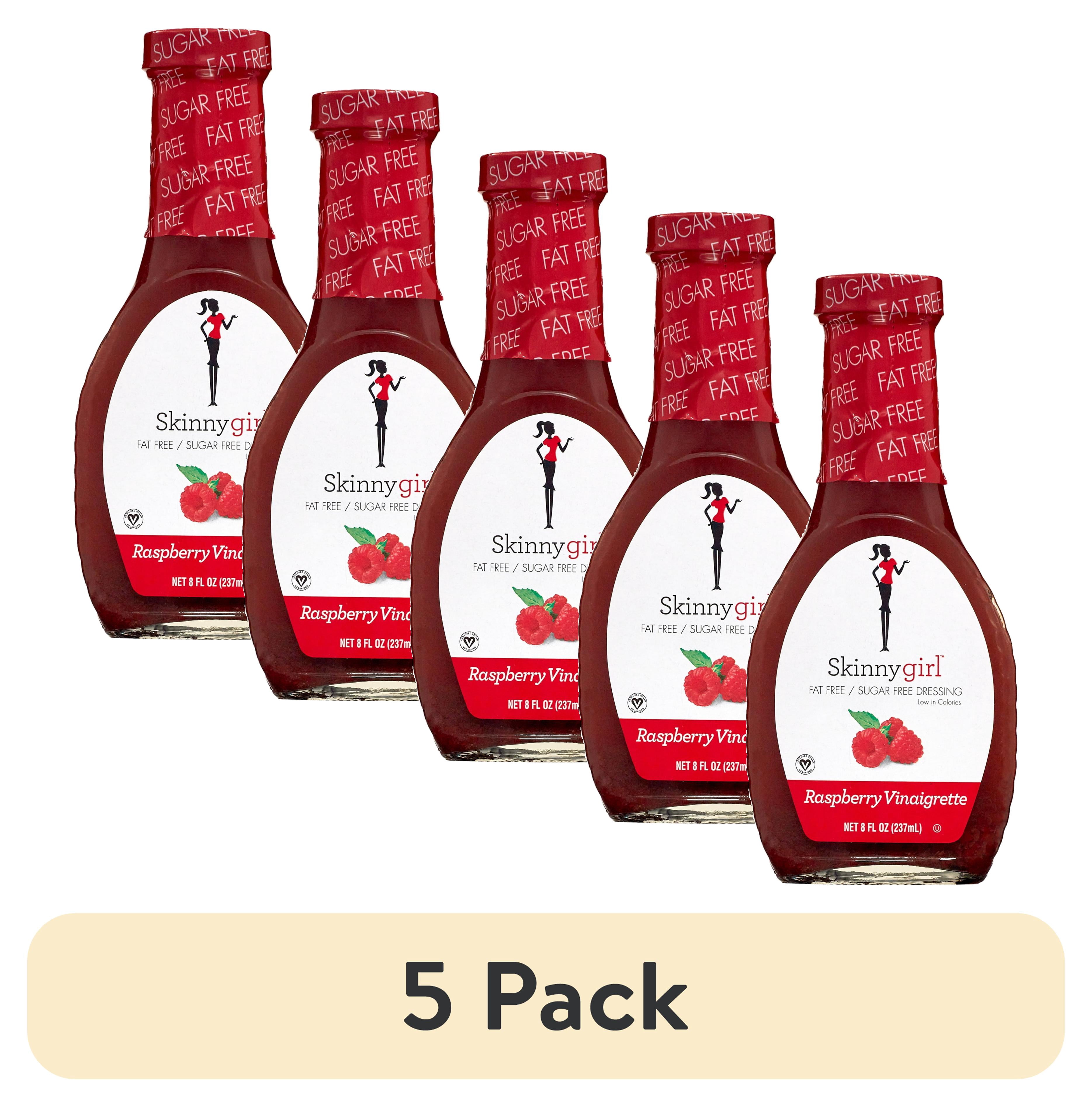(5 pack) Skinnygirl, Fat-Free, Sugar-Free Raspberry Vinaigrette Salad Dressing, 8 fl oz