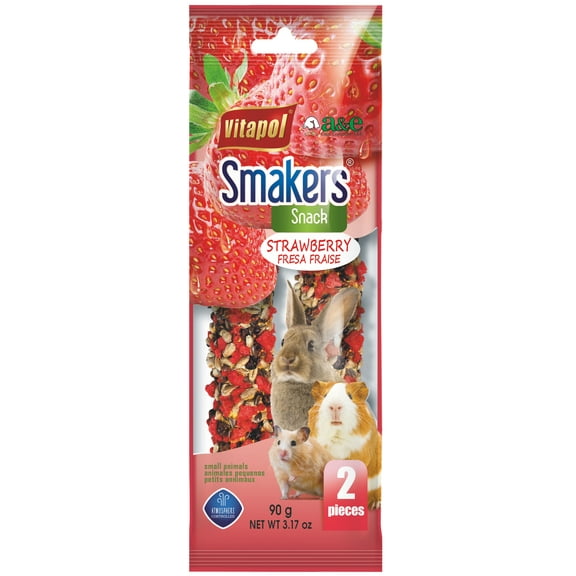 (2 pack) Smakers Strawberry Small Animal & Rodent Treat Stick Twin Pack, by A&E Cage Co