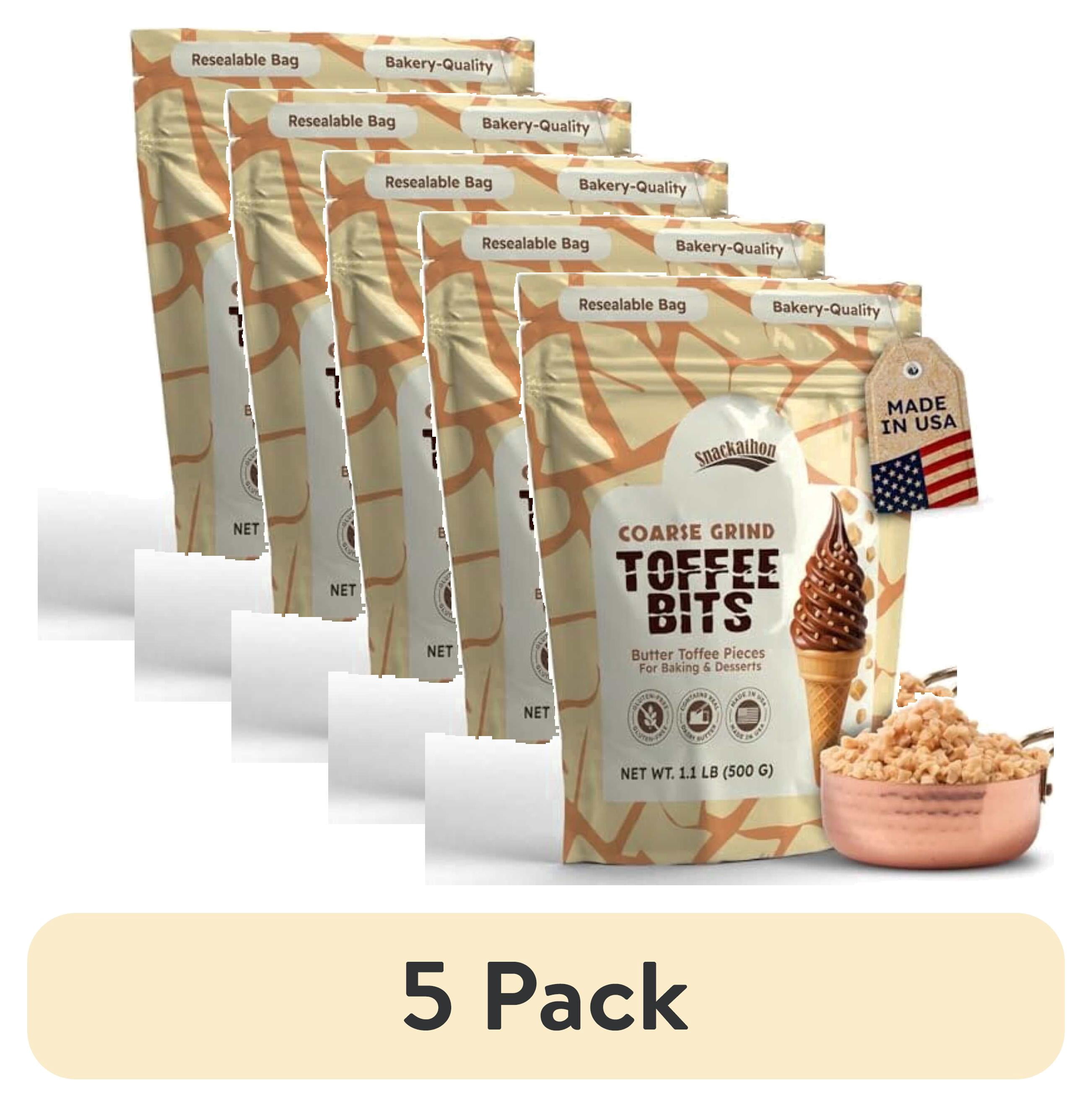(5 pack) Snackathon Toffee Bits, Coarse Grind, 1.1 LB Bulk Resealable ...