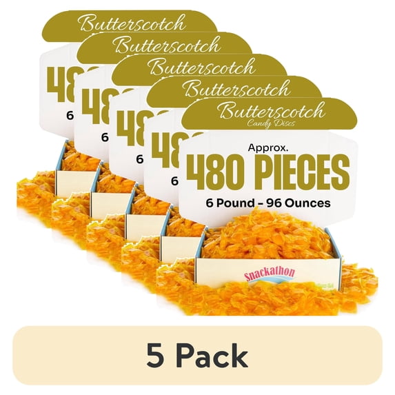 (5 pack) Snackathon Individually Wrapped Bulk Hard Candy Discs (6 Pound, Butterscotch)