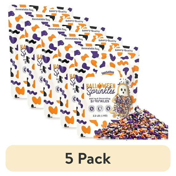 (5 pack) Snackathon Halloween Sprinkles for Baking Decorating, 2.2 lb (1 Pack)