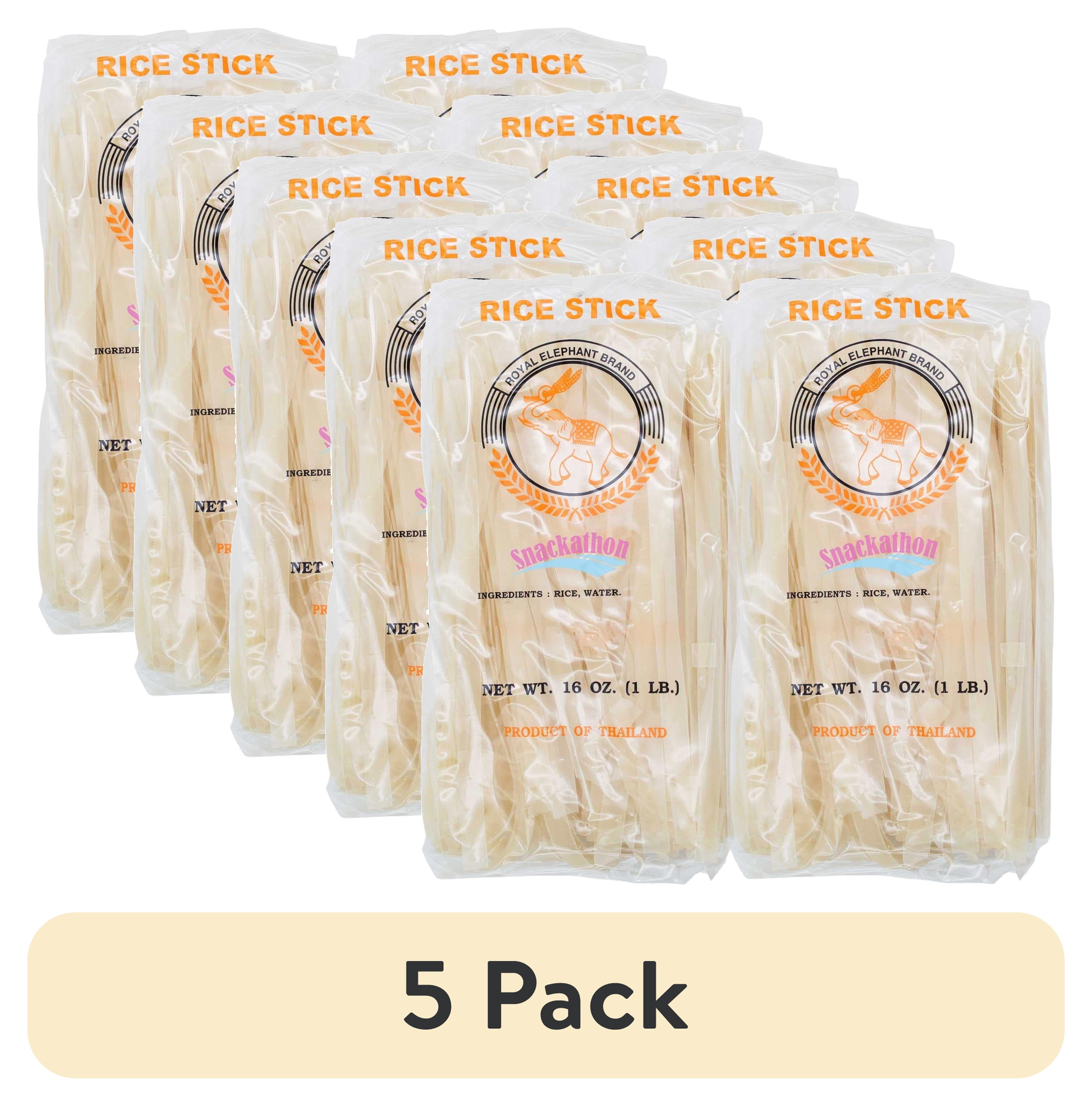Fat Rice Needoles (5 pack) Snackathon Wide Thai Rice Stick Noodles XL 1cm, 16 oz (Pack of ...