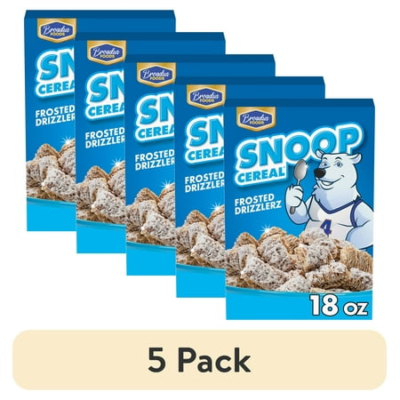 (5 pack) Snoop Cereal Frosted Drizzlerz Frosted Shredded Wheat Cereal, 18 OZ Box