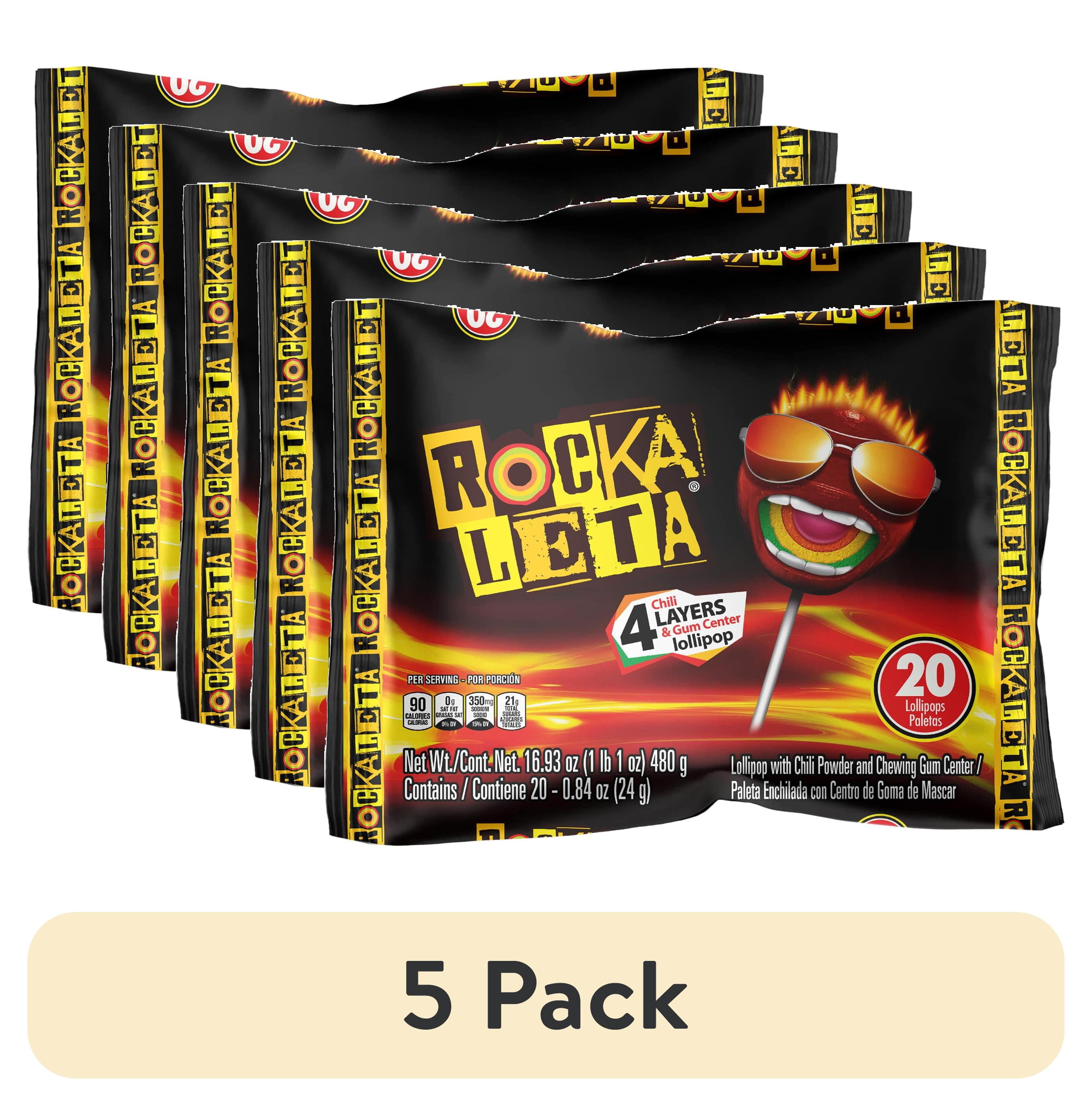 5 pack) Sonric's Rockaleta Lollipops, Mexican Lollipop with