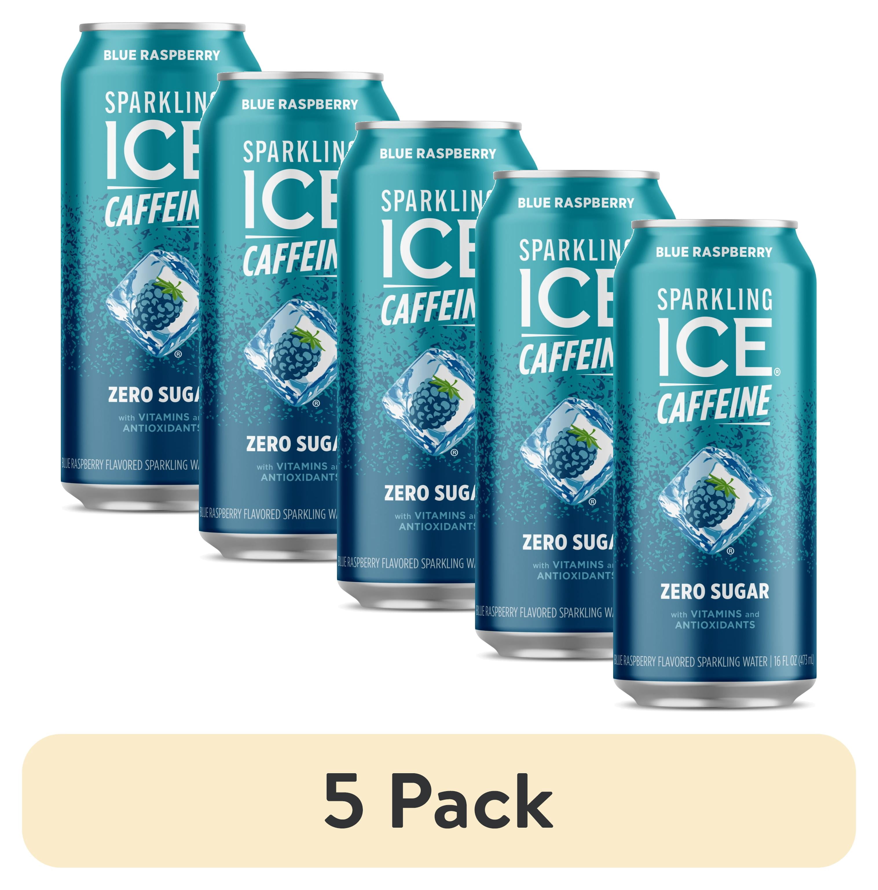 Caffeine Blue Raspberry (5 pack) Sparkling Ice® +Caffeine Zero Sugar Flavored Sparkling Water ...