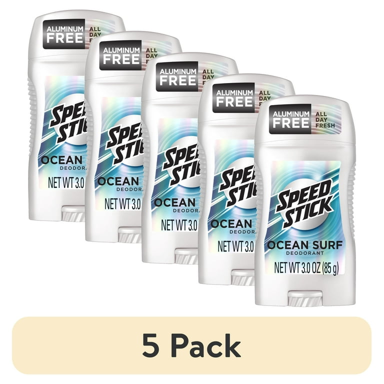 5 pack) Speed Stick Clear Solid Deodorant, 24 HR, Ocean Surf, 3 OZ