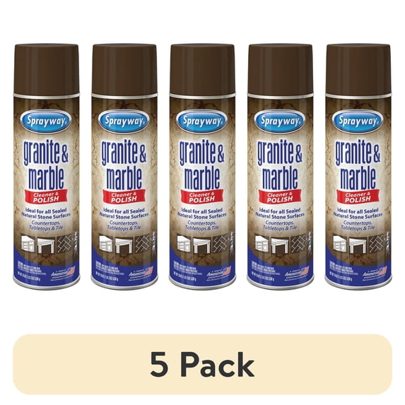 (5 pack) Sprayway Granite & Marble Cleaner Spray, 19 Oz
