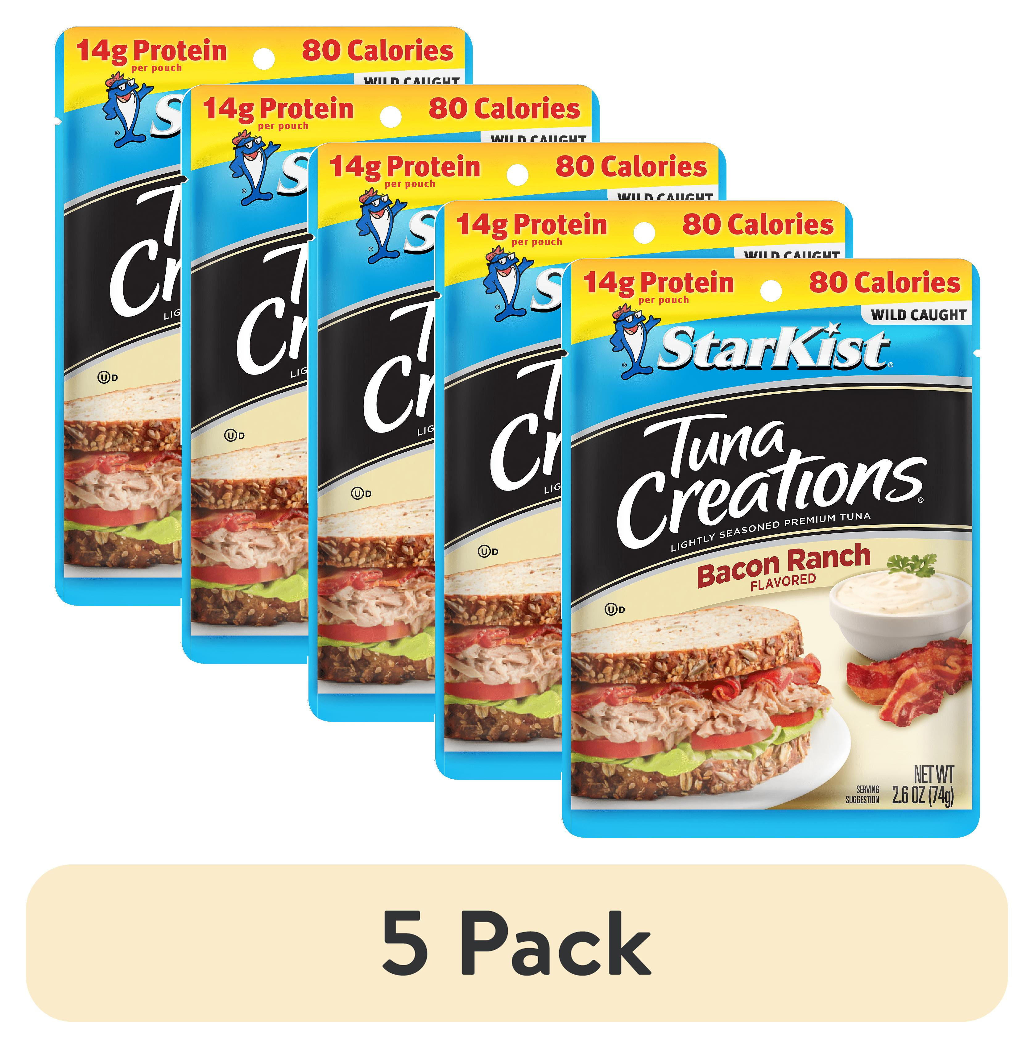 (5 pack) StarKist Tuna Creations, Bacon Ranch, 14g Protein, 2.6 oz Pouch