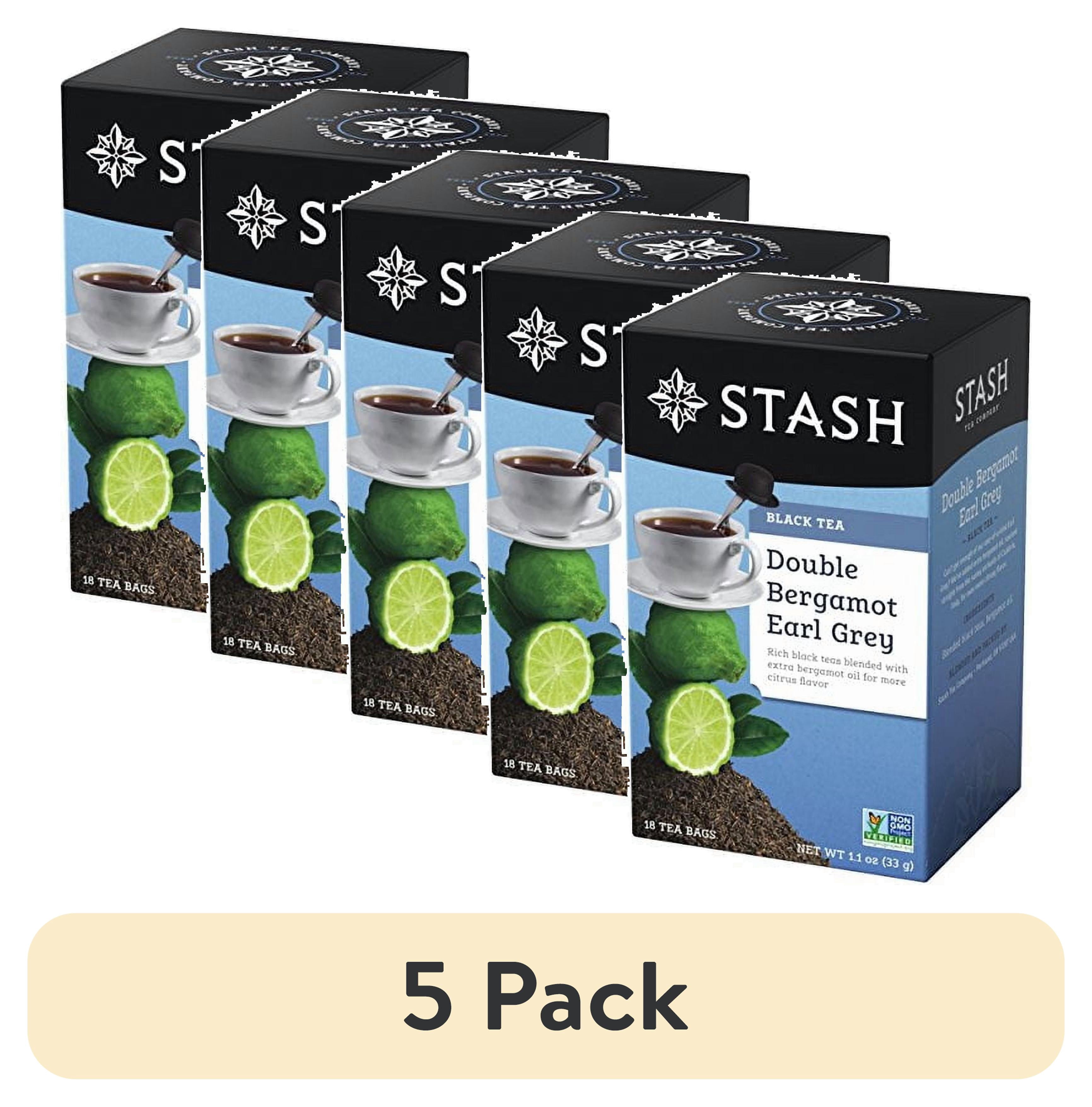 (5 pack) Stash Double Bergamot Earl Grey Black Tea, Tea bags, 18 ct
