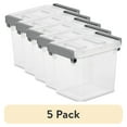 thumbnail image 1 of (5 pack) Sterilite Modular Small Storage Bin, 2.5 Quart Latching Clear Plastic Storage Container with Write-on ID Latches, Gray, 1 of 5