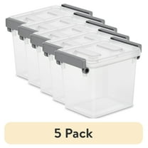 (5 pack) Sterilite Plastic 2.5 Qt. Modular Latch Box Titanium
