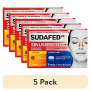5 pack Sudafed PE Day and Night Sinus Pressure & Congestion Tablets, 20 Count