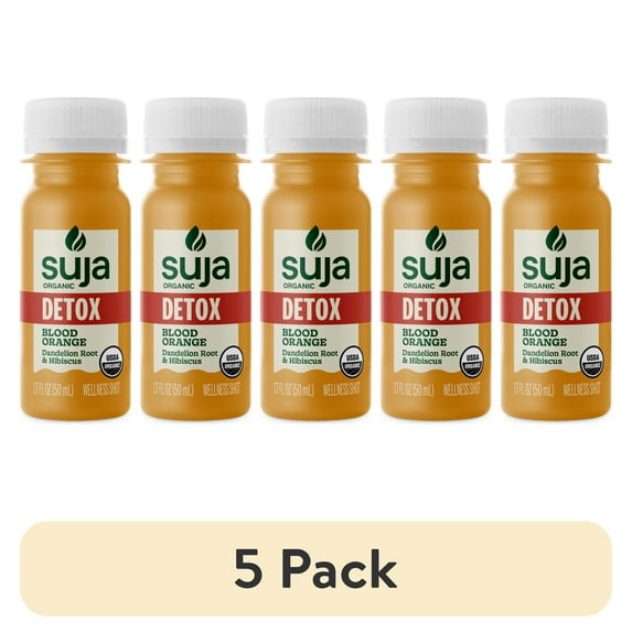 (5 pack) Suja Organic Detox Blood Orange Shot, 1.7 fl oz Bottle