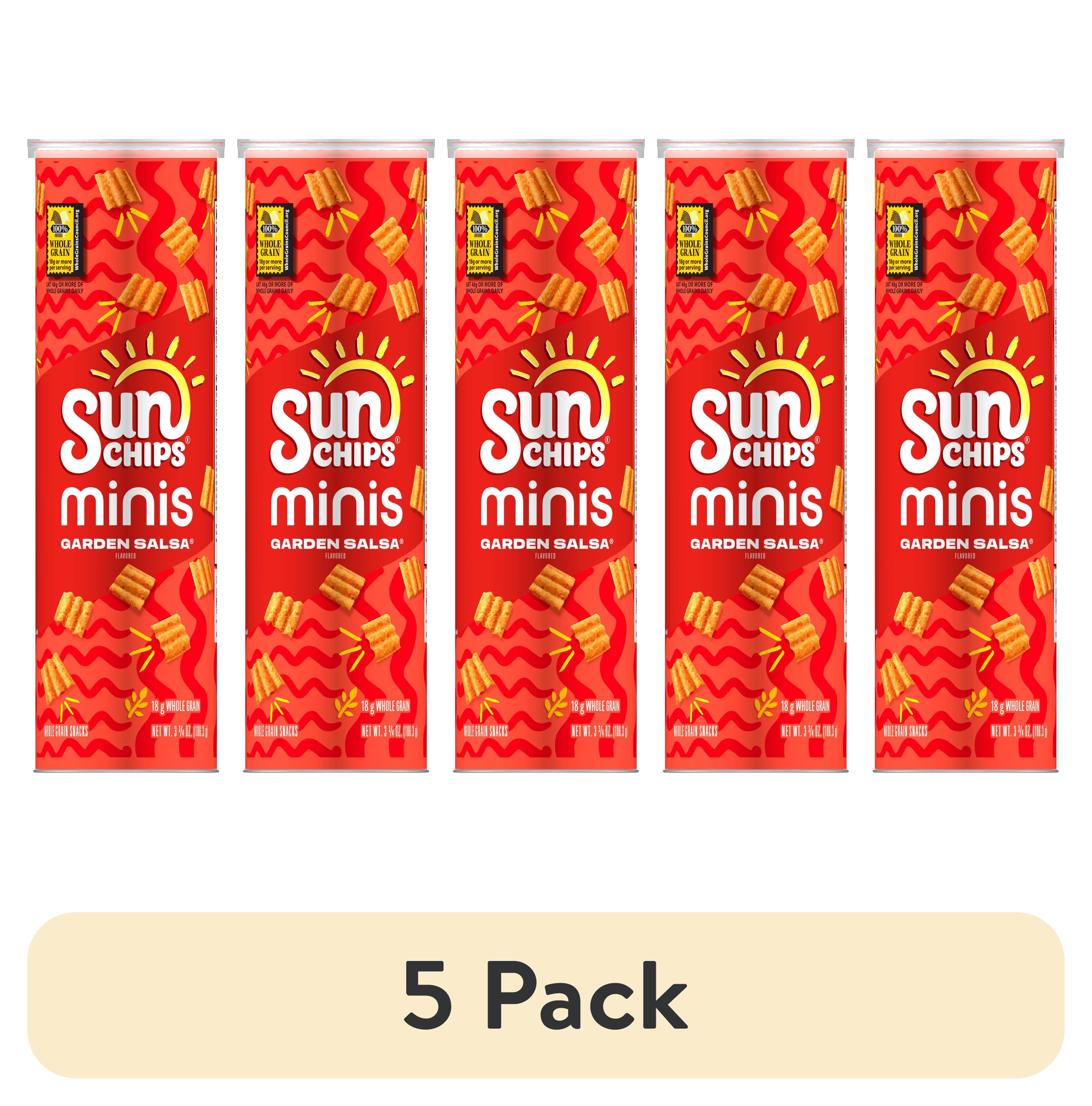(5 pack) SunChips Minis Garden Salsa Flavored Canister, 3.75 oz