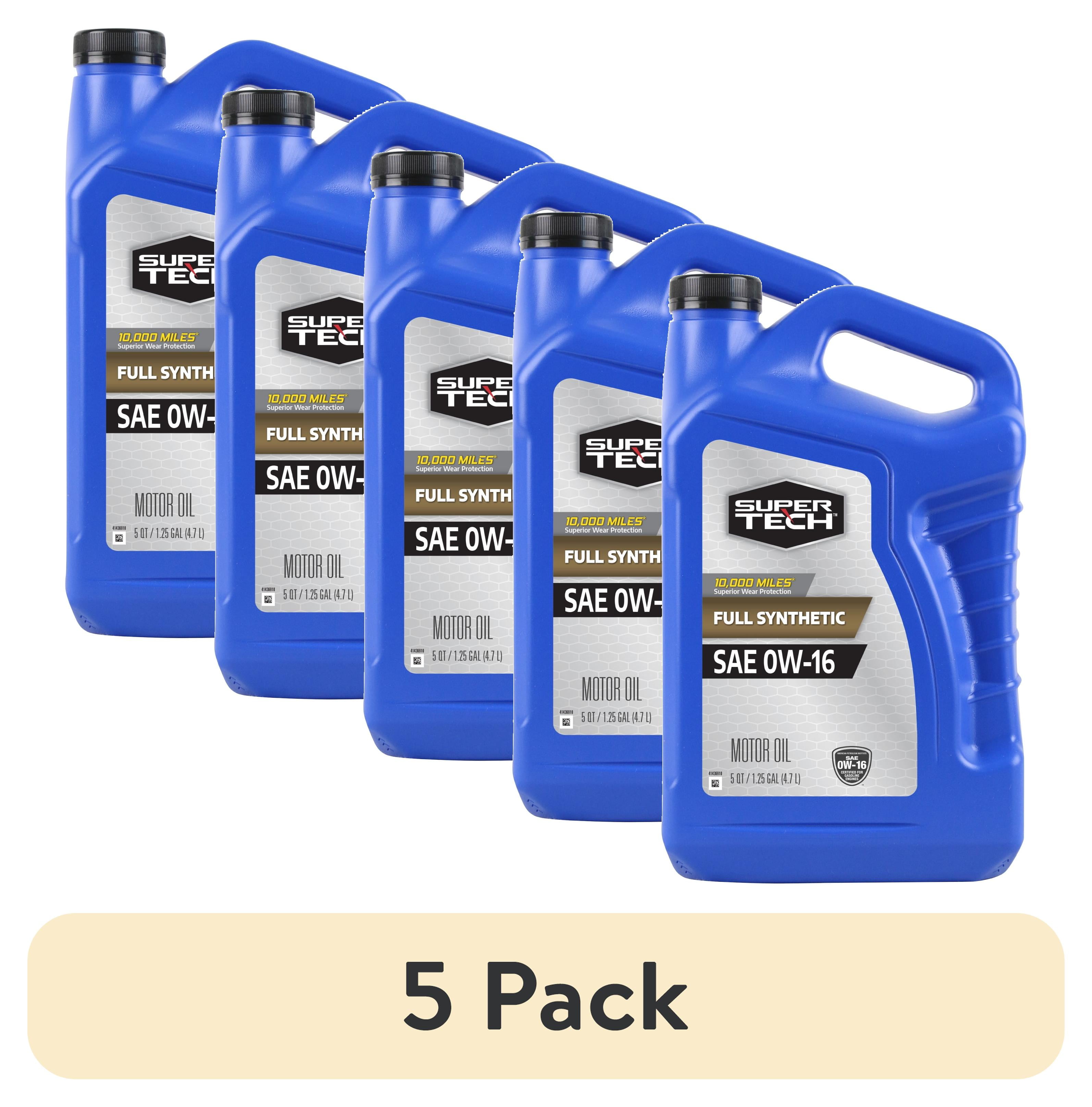 5 pack) Super Tech Full Synthetic SAE 0W-16 Motor Oil 5 Quarts