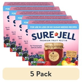 (5 pack) Sure-Jell Premium Fruit Pectin for Less or No Sugar Needed Recipes, 1.75 oz Box
