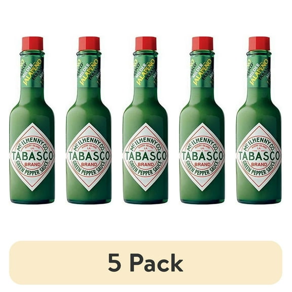 (5 pack) TABASCO BRAND Green Jalapeno Pepper Sauce 2 fl. oz. Box