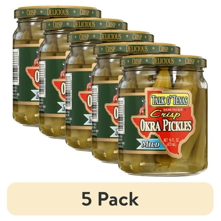(5 pack) Talk O' Texas Mild Okra Pickles, 16 fl oz