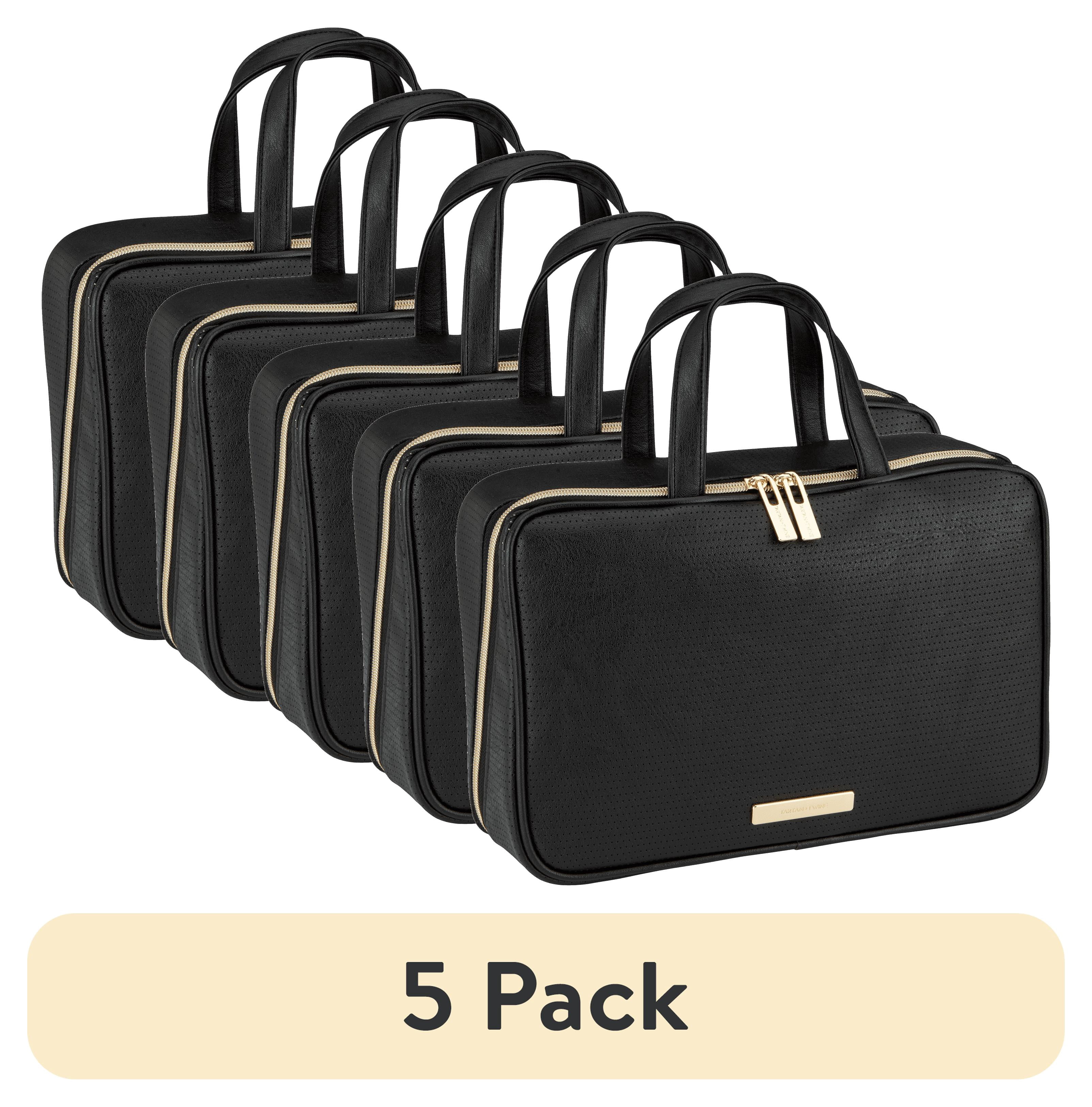 golden shimmer travel weekender makeup organizer bag Insulated and accessories perfectly arranged and protected Relavel Small Travel Makeup Bag