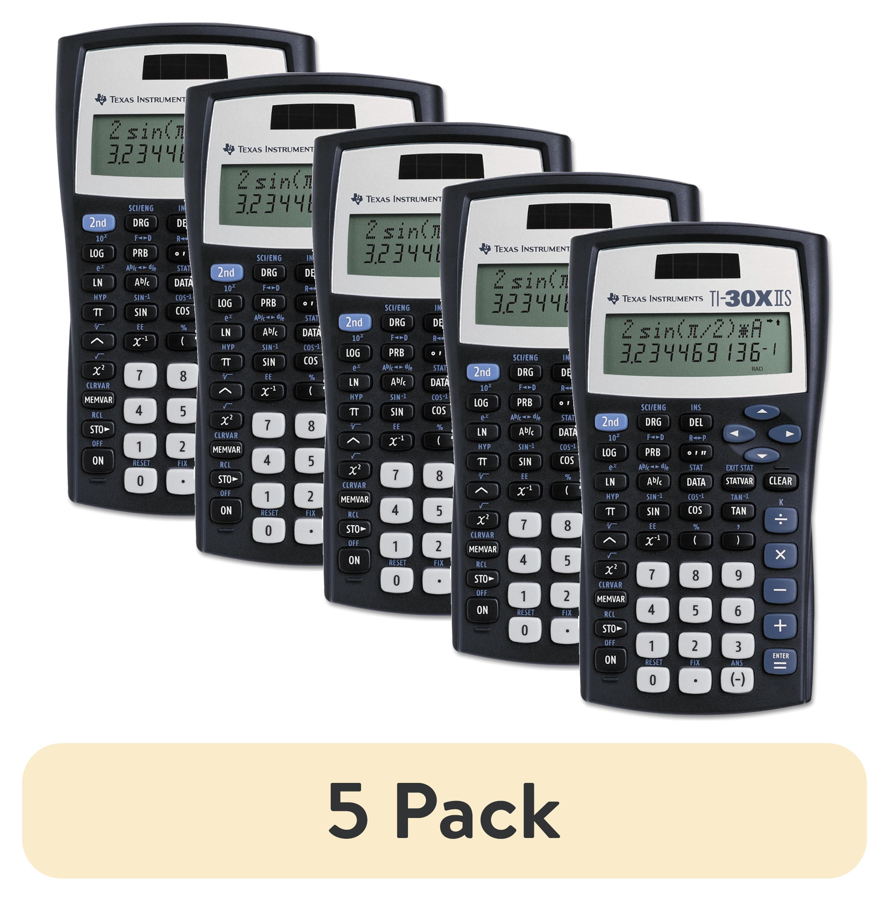 Walmart Deal of (5 pack) Texas Instruments TI-30XIIS Two-Line Scientific Calculator High School and College