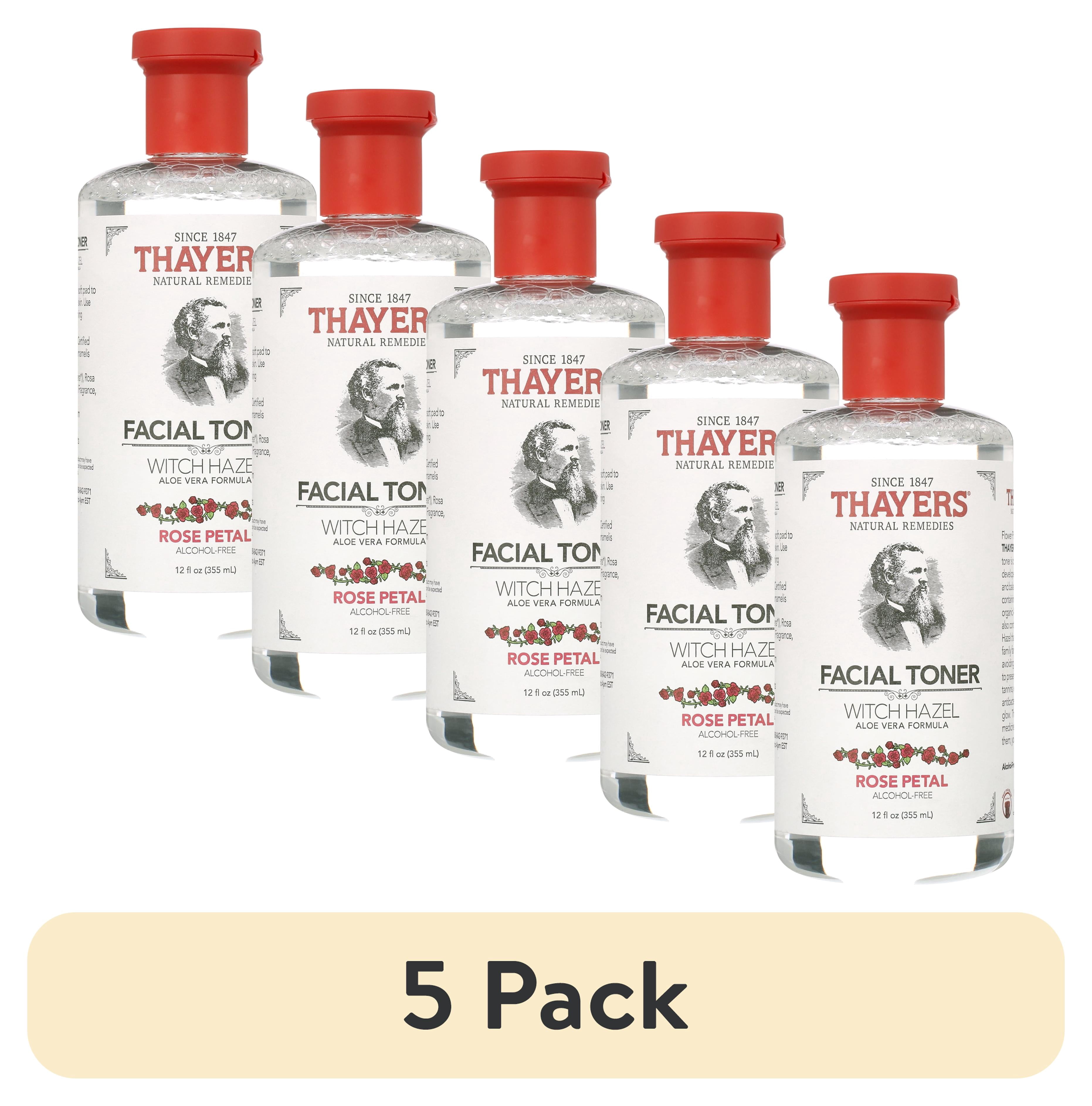 (5 pack) Thayers Witch Hazel Aloe Vera Toner, Rose Petal, 12 fl oz