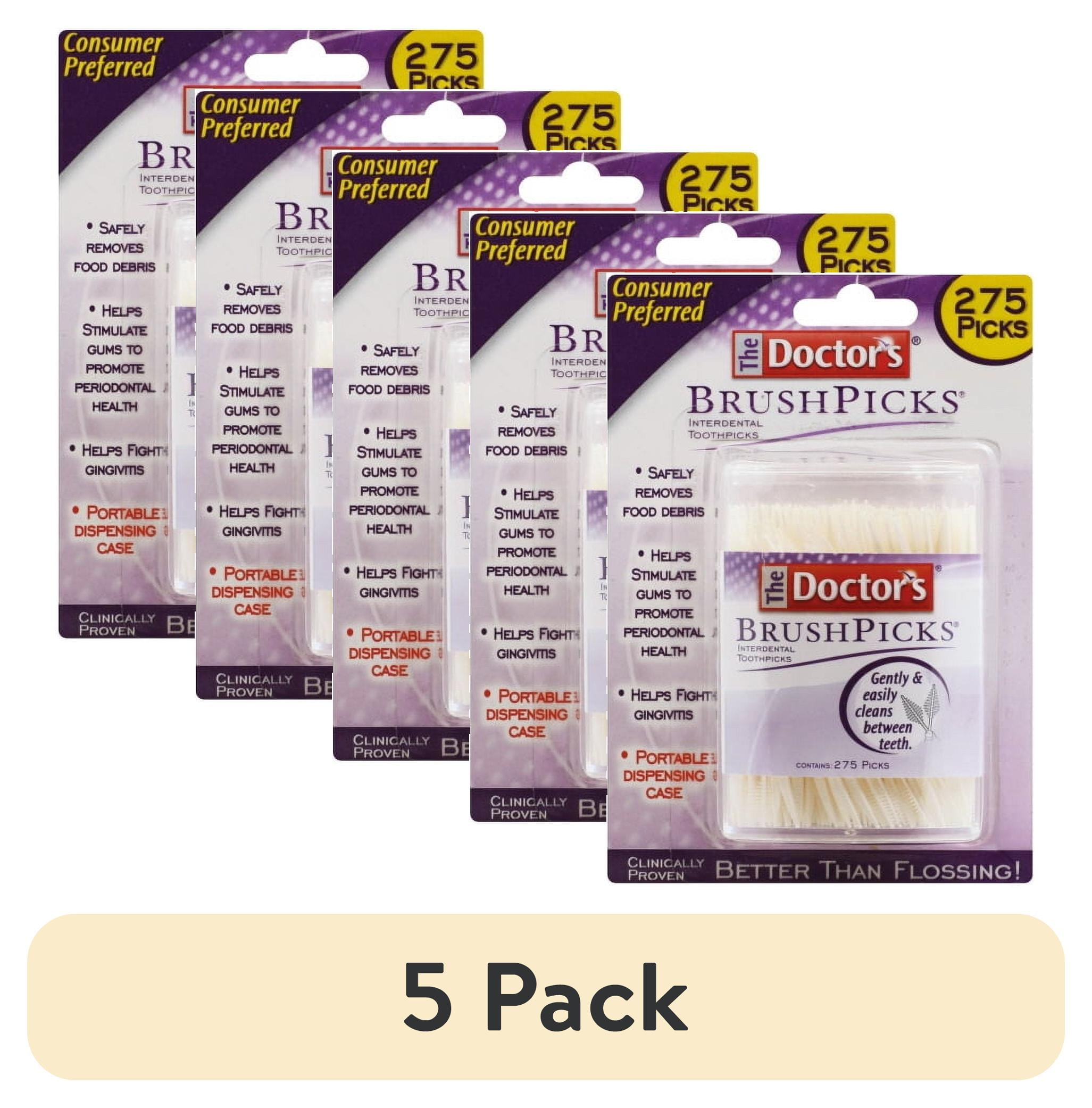 6 pack) The Doctor's Brush Picks Interdental Toothpicks - 275 CT