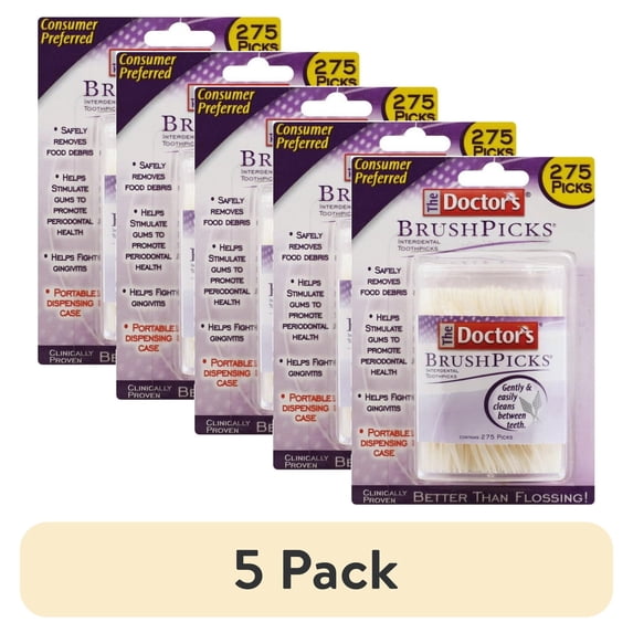 (5 pack) The Doctor's Brush Picks Interdental Toothpicks - 275 CT