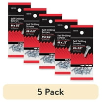 (5 pack) Hillman Self Drilling Screws #6 x 1/2", Steel, Zinc, Interior, Phillips, Silver, 10 pack