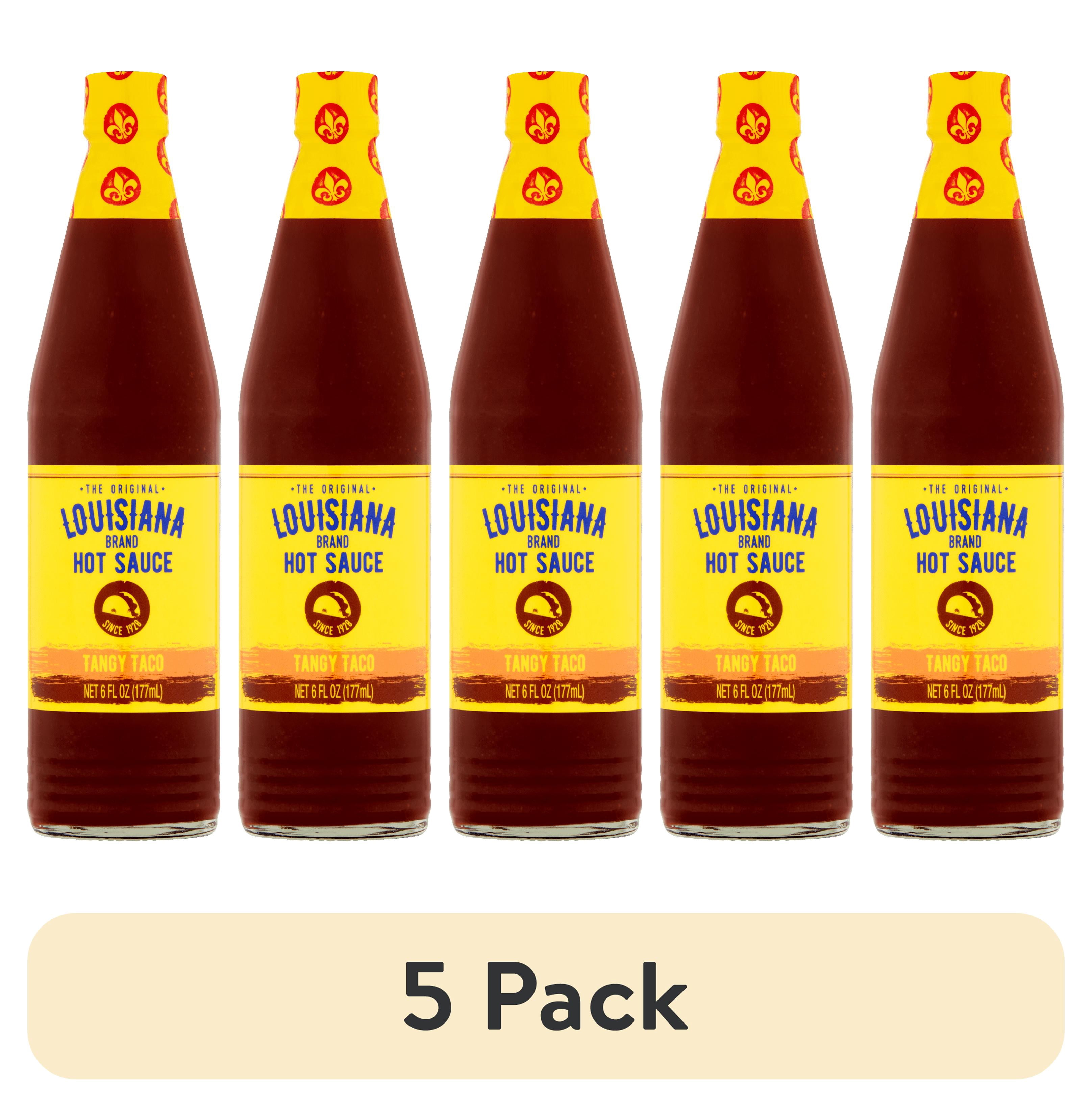 (5 pack) The Original Louisiana Brand Hot Sauce, Tangy Taco, Shelf-Stable, 6 fl oz Bottle