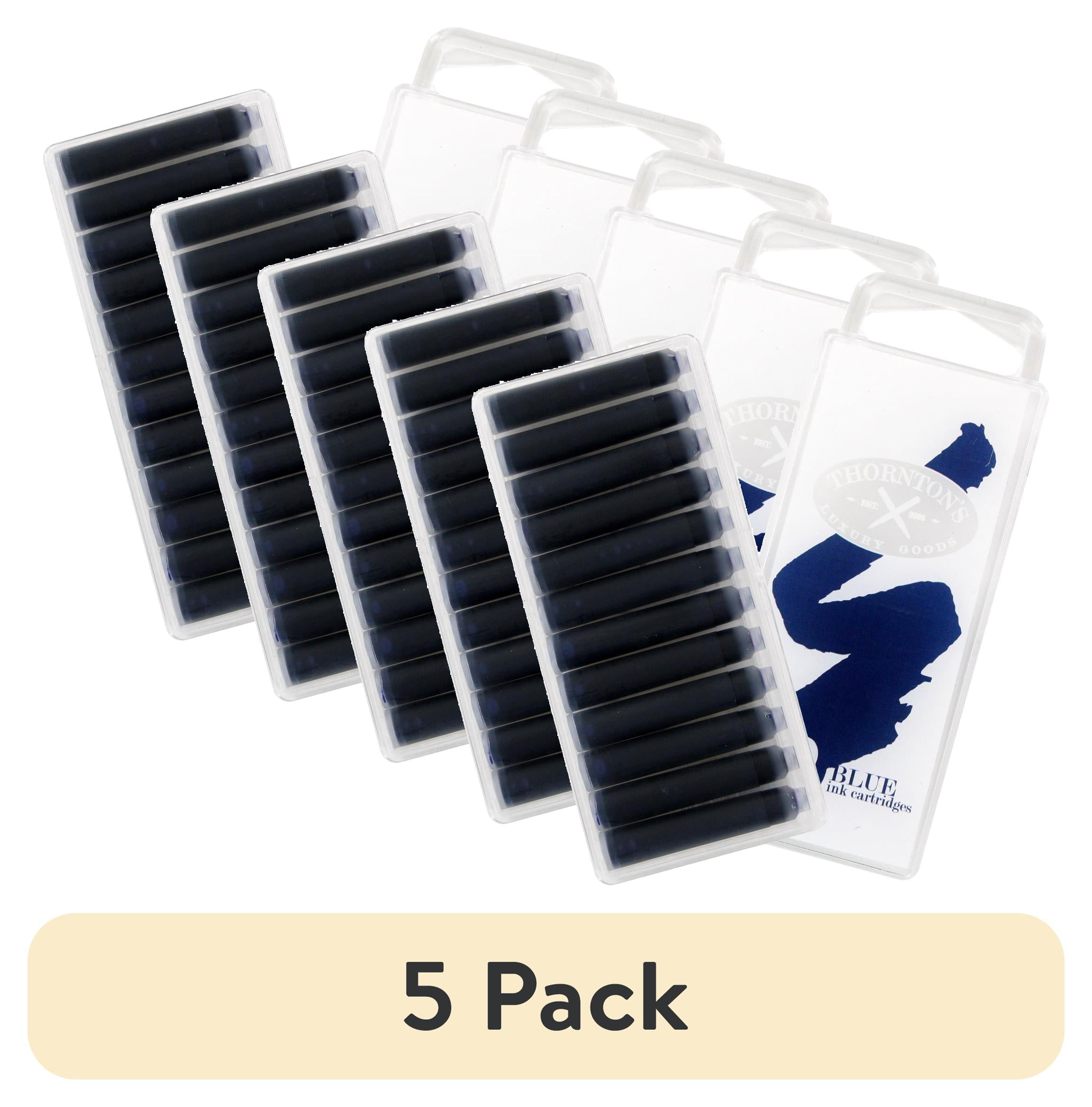(5 pack) Thornton's Luxury Goods Thornton's Short Standard International Fountain Pen Ink Cartridges (Pack of 12)