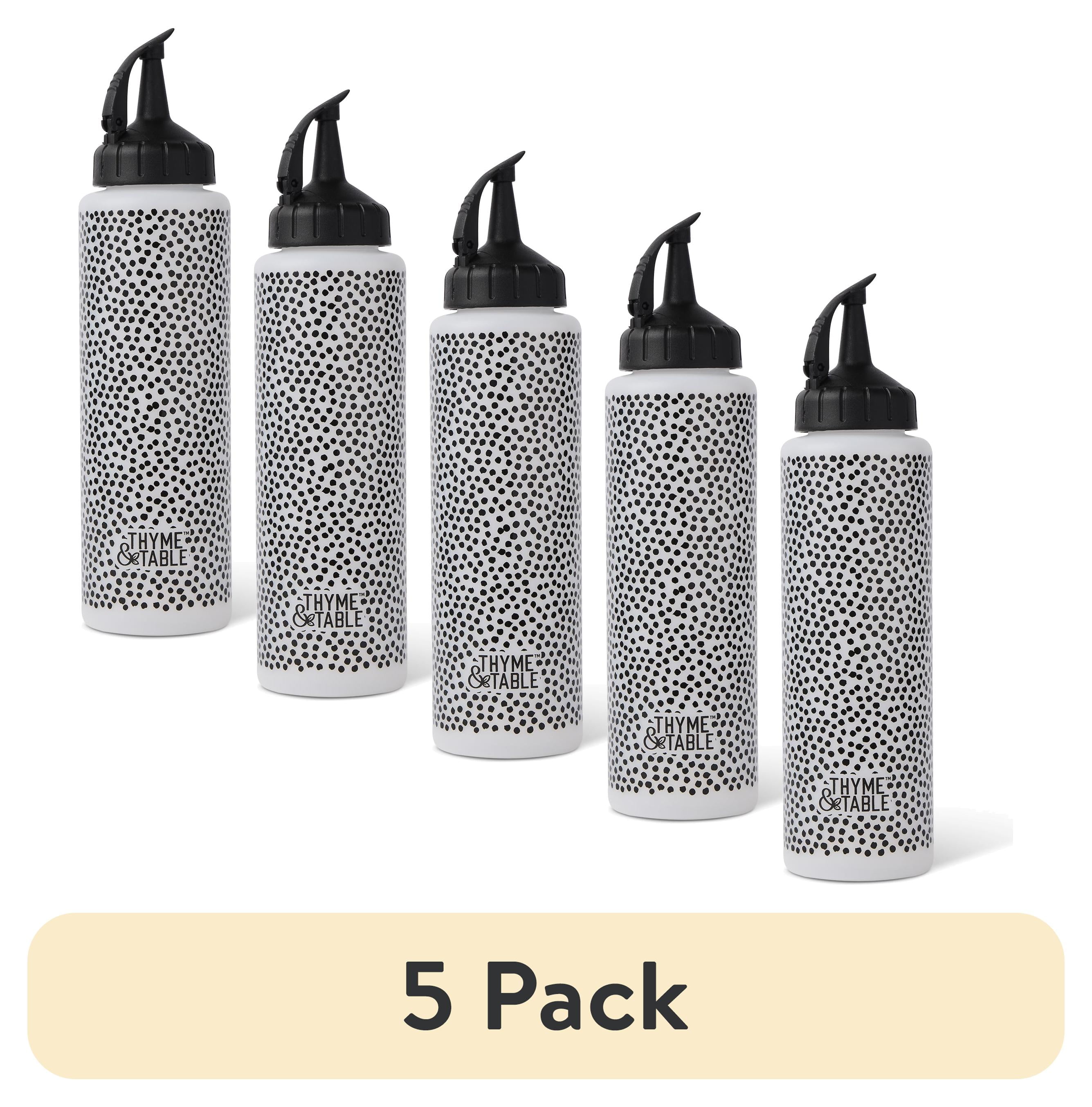(5 pack) Thyme & Table 12 oz Squeeze Bottle with Drip Free Nozzle