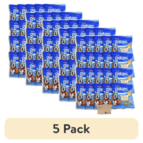 (5 pack) Tiger Bites Grahams Crackers 1 Oz Bags | Original | Pack of 20