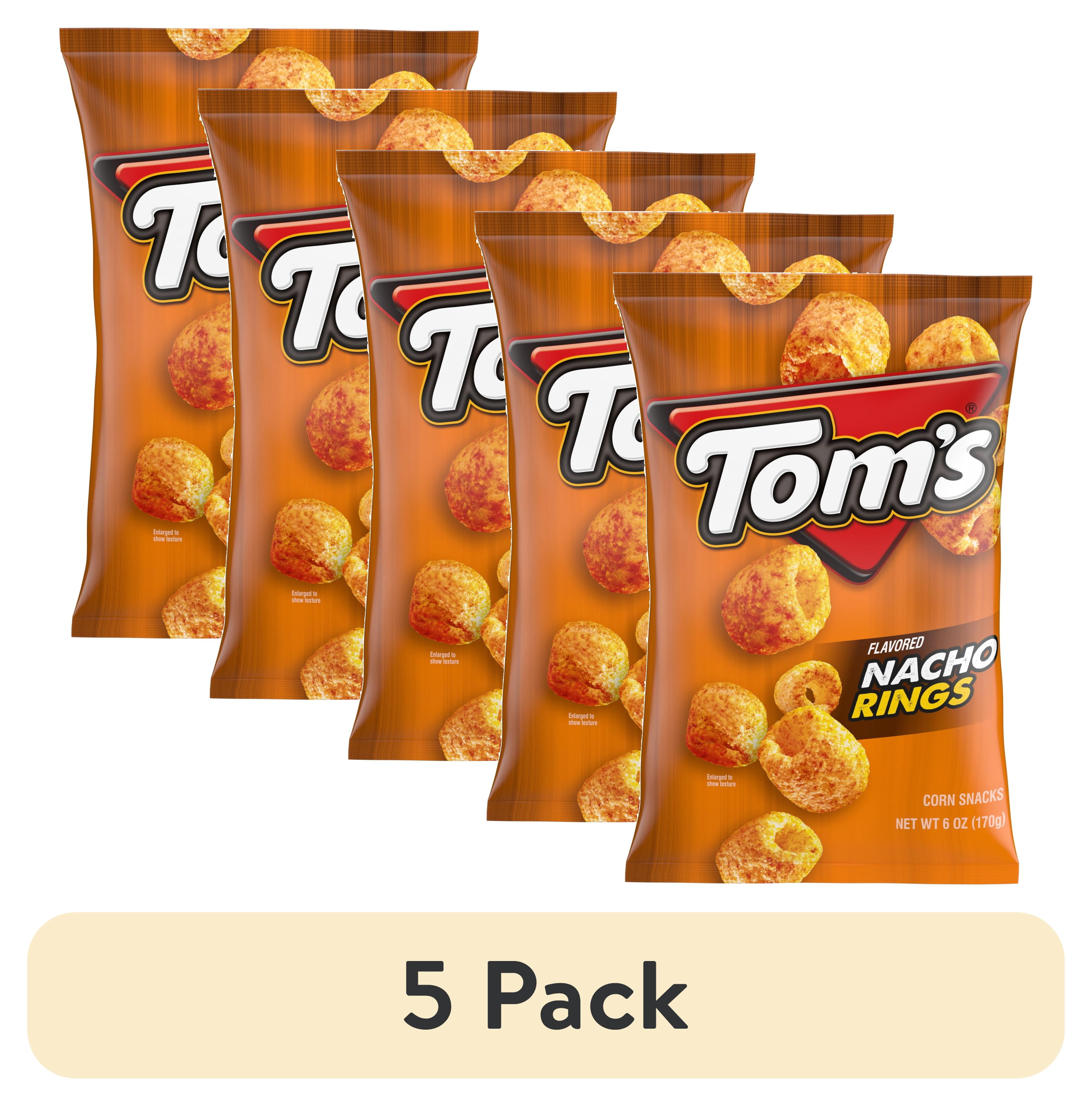(5 pack) Tom's Nacho Flavored Rings, 6 oz Bag
