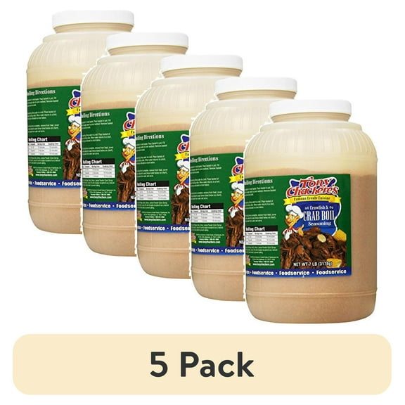 (5 pack) Tony Chachere Seafood Seasonings, Crawfish and Crab Boil, 7 Pound