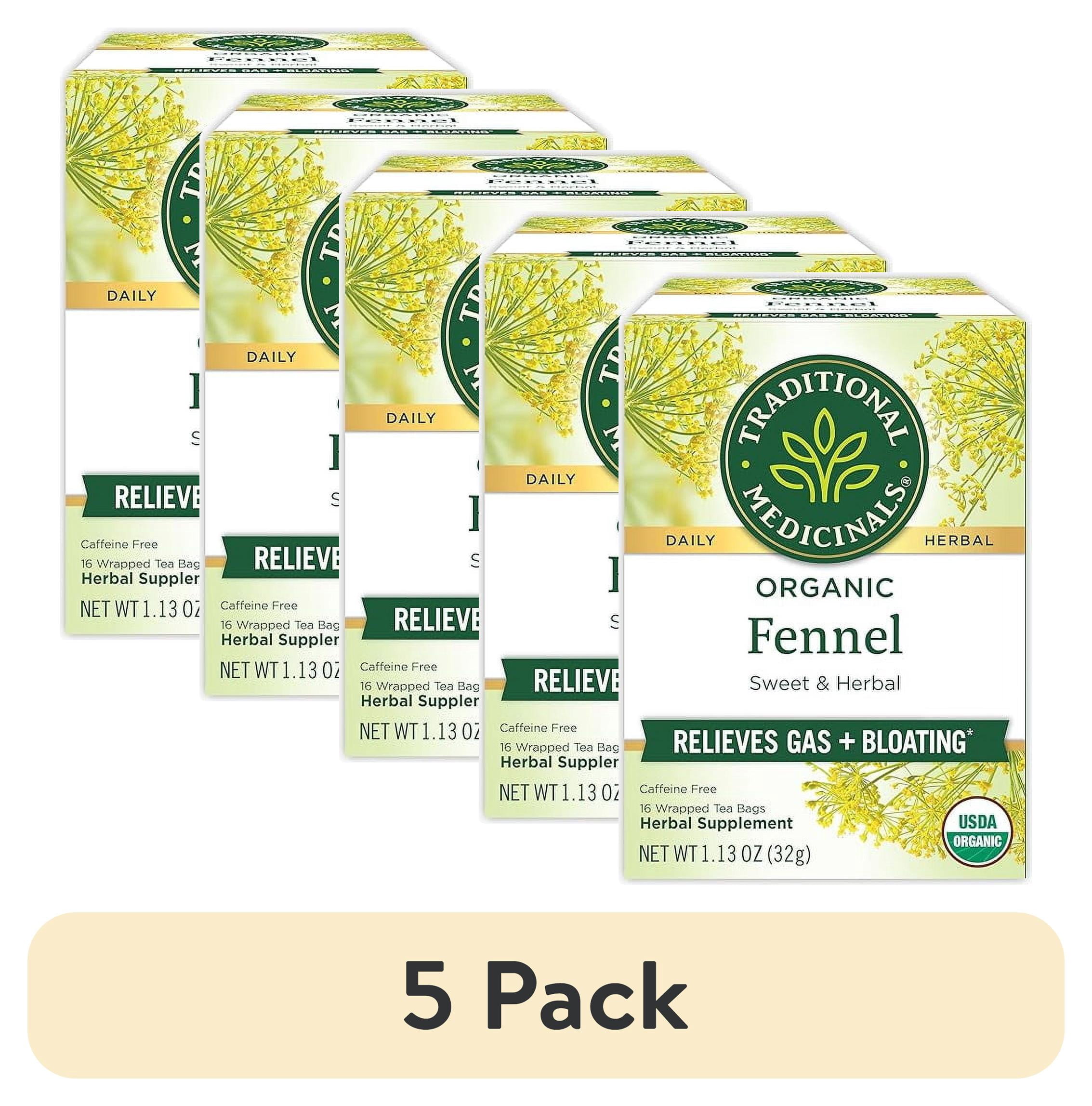 (5 pack) Traditional Medicinals Tea, Organic Fennel, Promotes Healthy ...