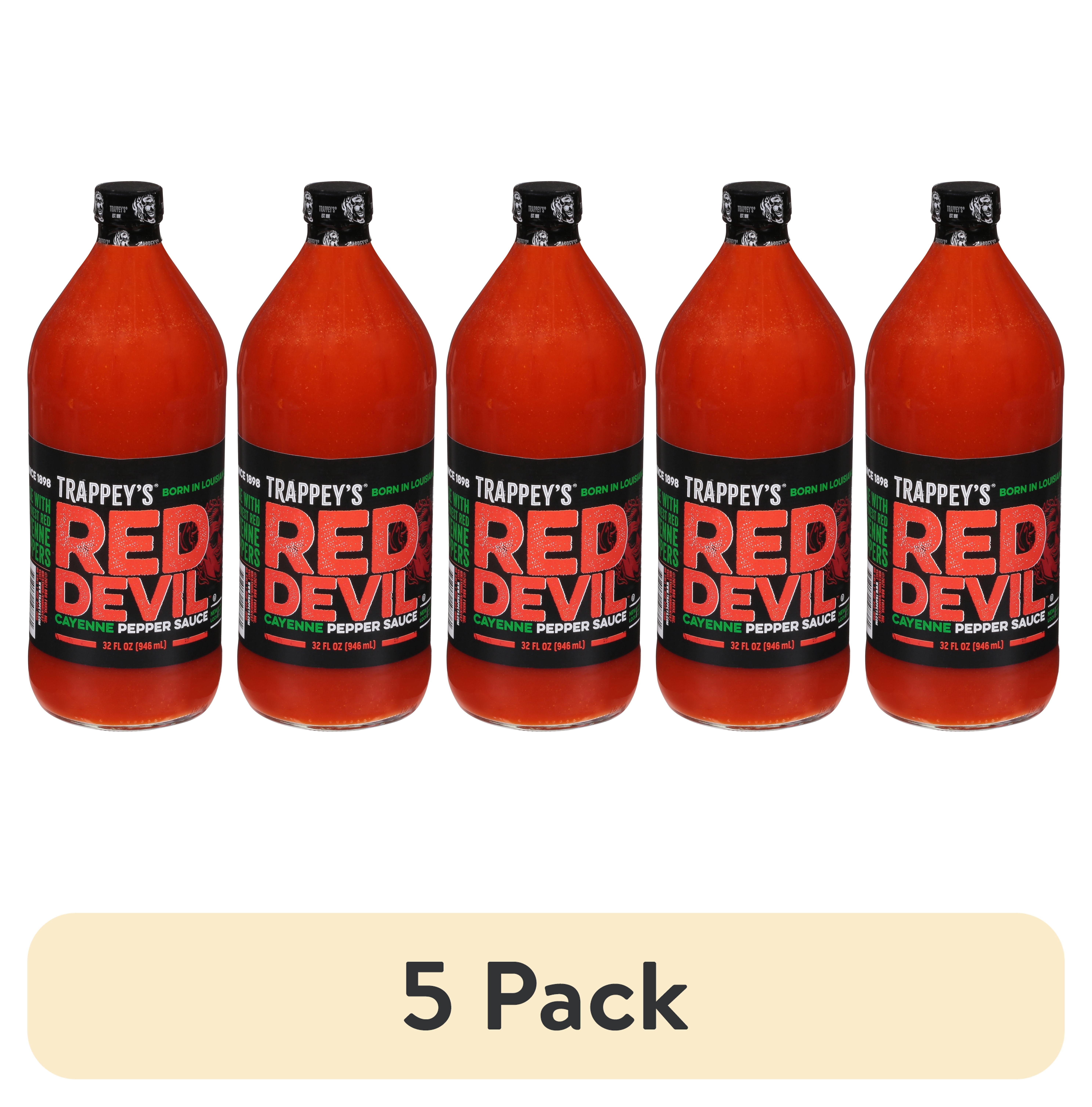 (5 pack) Trappey's Red Devil Cayenne Pepper Hot Sauce, 32 fl oz