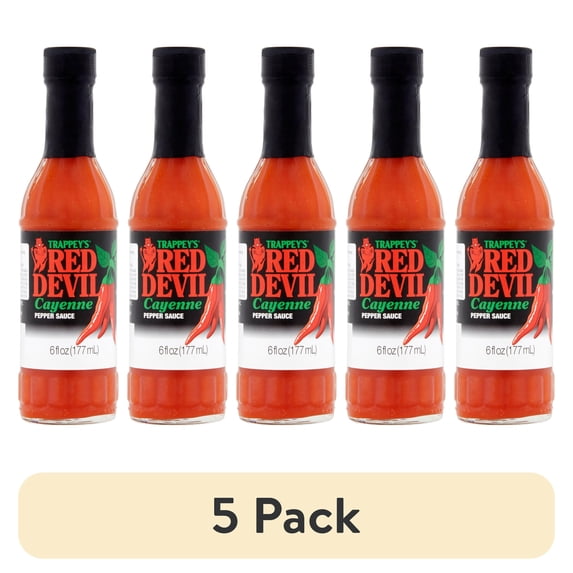 (5 pack) Trappey's Red Devil Cayenne Pepper Sauce 6 fl. oz. Bottle