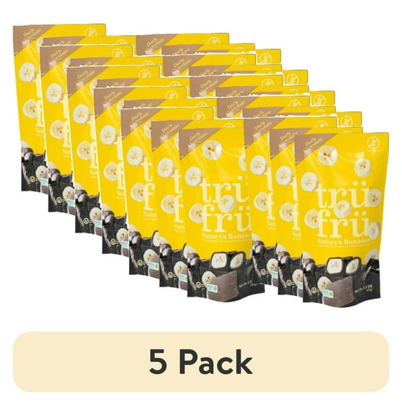 (5 pack) Tru Fru Dark Chocolate Dipped Freeze-Dried Banana, 12-Pack
