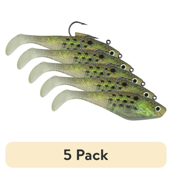 (1 pack) Tsunami Rigged Shad 6'' – 2-3/8 oz, 4-Pack, Golden Bunker with Spots