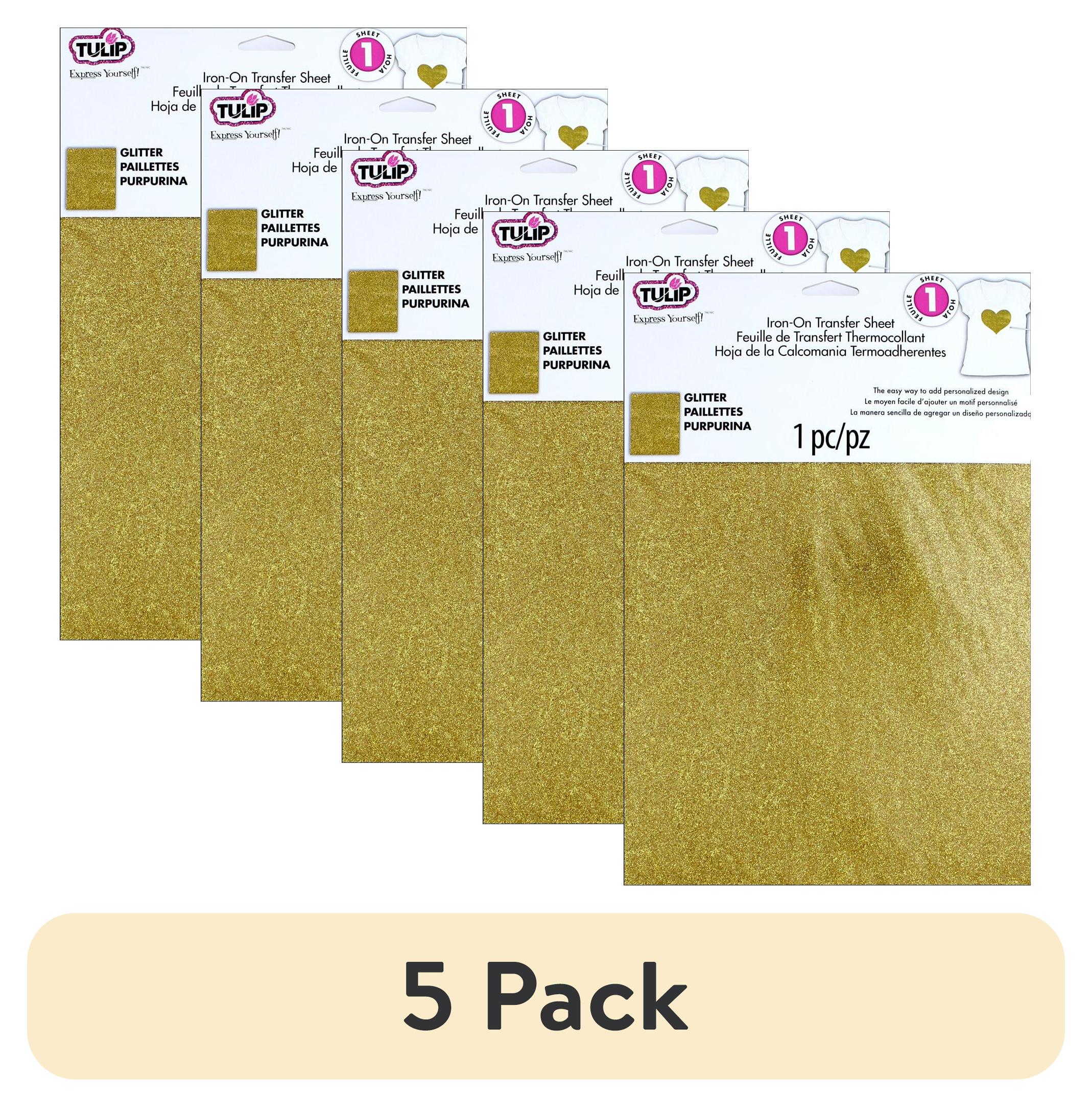 (5 pack) Tulip Iron-On Transfer Sheet 8.5"X11" 1/Pkg-Gold Glitter