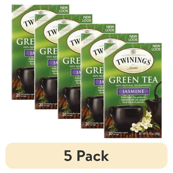 (5 pack) Twinings Green Tea with Jasmine Tea Bags, 20 Count Box