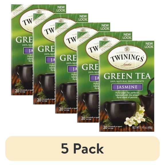 (5 pack) Twinings Green Tea with Jasmine Tea Bags, 20 Count Box