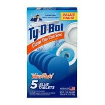 (5 pack) Ty-D-Bol Bleach-Free Toilet Bowl Cleaner Tablets, 1.4 oz, 5 Count